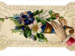 Victorian Calling Card ~ Forget Me Not ~ Tussie Mussie or Nosegay