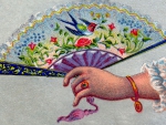 ~Victorian Fan in Hand ~ Bird and Flowers