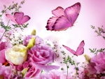 Flowers and butterflies