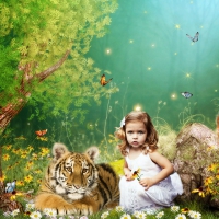 girl and tiger