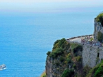 giro d'italia bike race on a coastal road
