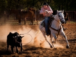 Cowgirl Roping
