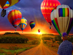 Country Road with Balloons