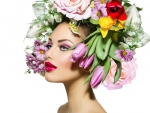 Beauty with hair flowers
