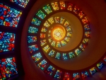 Spiral Stained Glass Ceiling