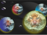 Abstract Tigers In Space
