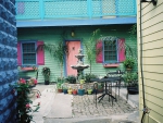 Courtyard of a home on the bayou
