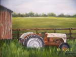Old Ford Tractor in a painting