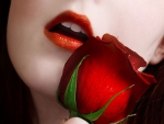 Red lips & red rose