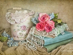 Vintage books and roses ( for AA )