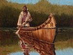Indian in Canoe