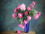 Peonies in blue