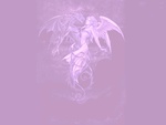 Entwined Angel and Demon in Purple