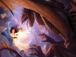 Sorceress Battling A Dragon