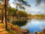 HDR Beautiful Lake in Autumn