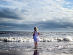 Little Girl Near Sea