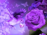 Purple Rose and Bird