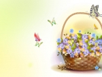 Violets Flower Basket