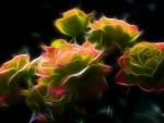 Bright Fractal Roses