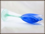 Fluted tulip glass - blue