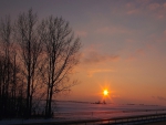Sun in the evening winter