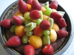 Sticky Brownies with Fruit