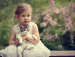 Sweet Girl with Kitten