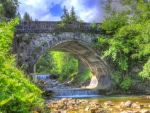 Cascade under old bridge