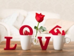 love,cup,table,rose