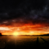 magical rural sunset hdr