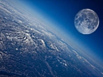 Moon above earth