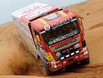 MAN TRUCK DRIVING AT THE RALLY DACAR