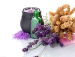 Essential oils of lavender and candle