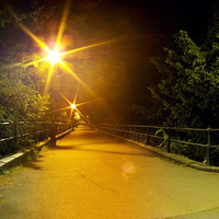 Garret hostel lane at night, Cambridge, UK