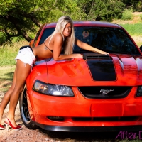 Sexy Girl With A Mustang.