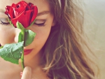 Girl with red rose
