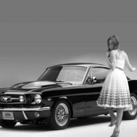Classic Mustang in Black and White