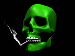 Green Smoking Skull