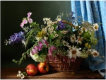 Basket with wild flowers
