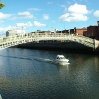 The Ha'penny Bridge In Dublin.