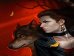 Woman And Wolf