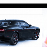 dodge challenger and brunette supermodel