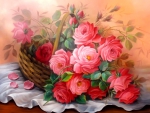 Basket with roses