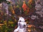 Autumn Rock Waterfall