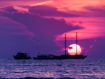 Ships in Sunset