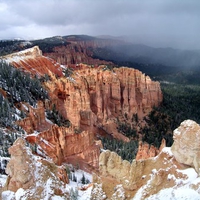 Snow in Bryce Canyon 