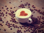 Cappuccino coffee with cocoa heart â™¥