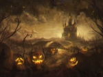 Jack-o'-Lanterns And Castle