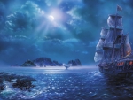 sailing into the moonlight