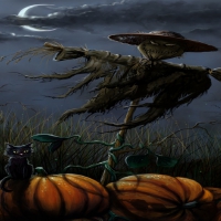 Scarecrow At Night